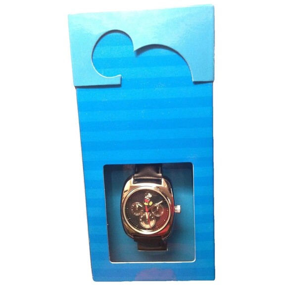 Disney Mickey Mouse Watch Black Face Day Date 24H‎ Analog Mens NIB NOS Character - Picture 2 of 3